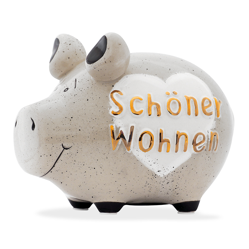 Haus Luxus Sparschwein Spardose 12 cm Money Kleinschwein Gold Edit. 